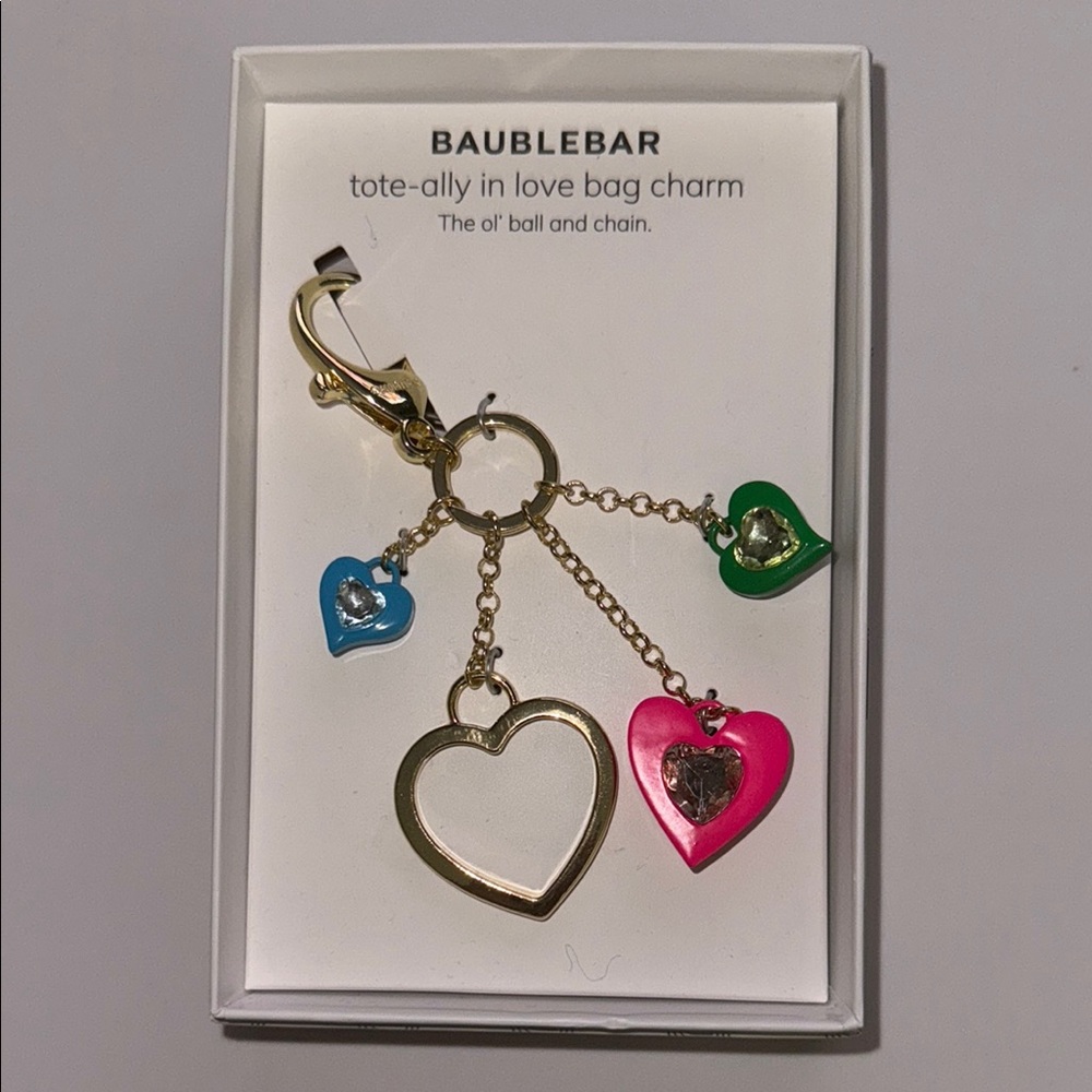 NIB Baublebar tote-ally in love bag charm